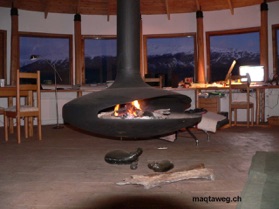 round fireplace
